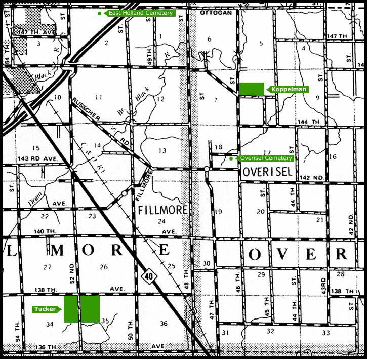 Fillmore & Overisel map